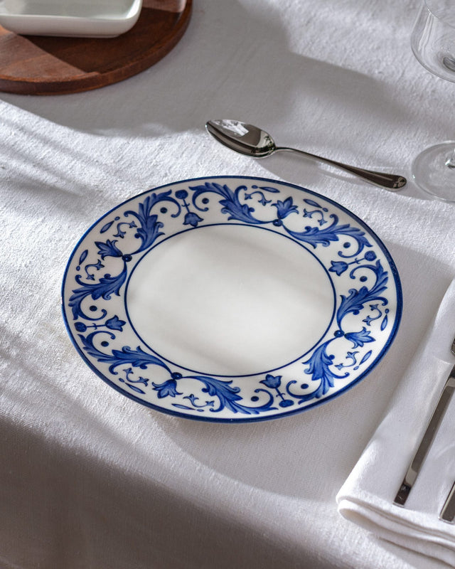 New Bone China Serving Plate - Reve Bleu Nuit Pattern