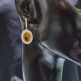 Sterling Silver Oval Zultanite & Zircon Drop Earrings