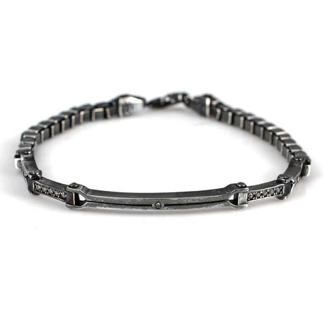925 Sterling Silver Zircon Cube Chain Bracelet - Elegant Design
