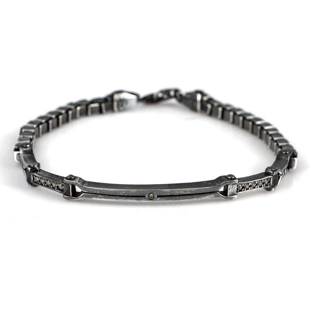 925 Sterling Silver Zircon Cube Chain Bracelet - Elegant Design
