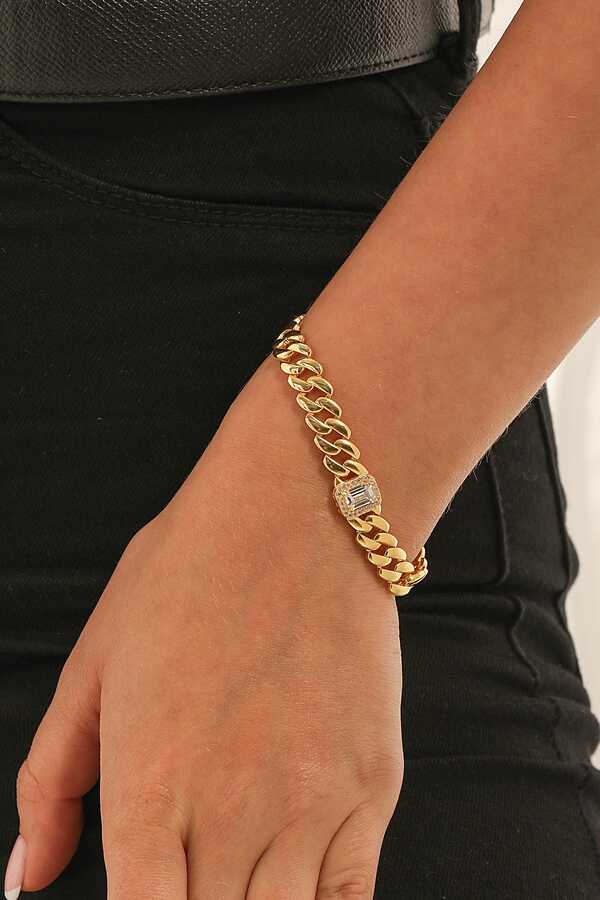 Premium 925 Sterling Silver Baguette Gourmet Chain