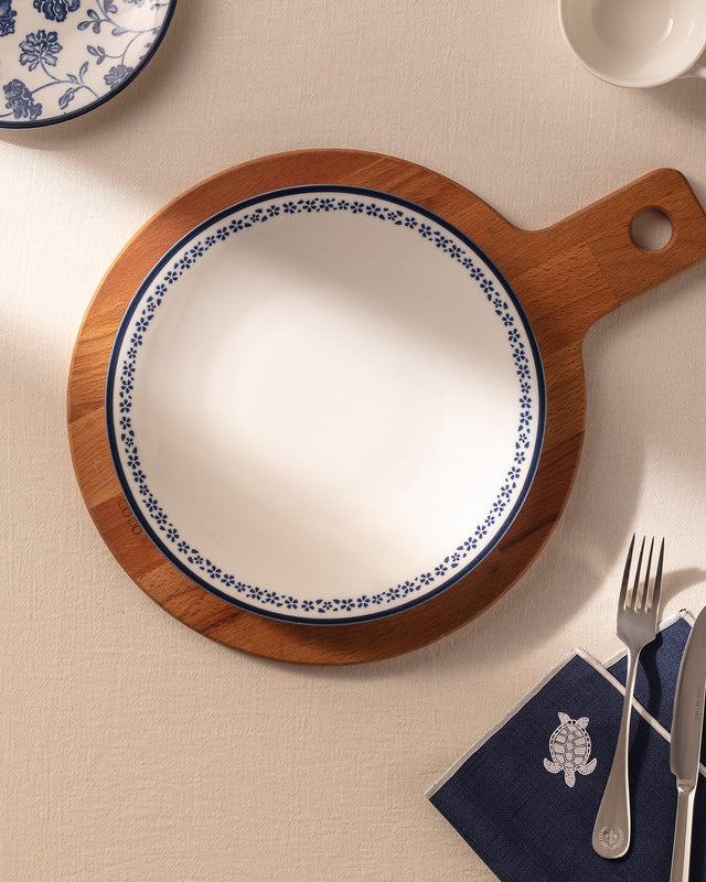 Elegant New Bone Porcelain Dinner Plate - Rêve Bleu Dream & Joy Pattern