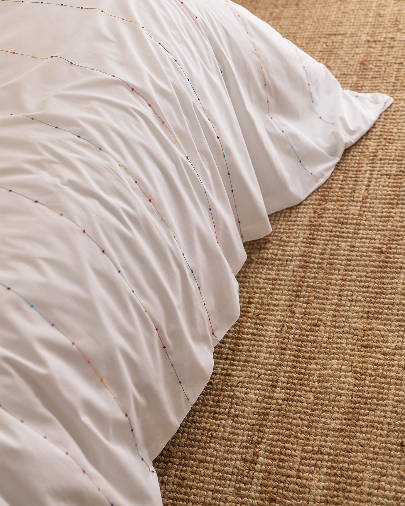 100% Cotton Ranforce Double Duvet Cover Set - Estampe Embroidered