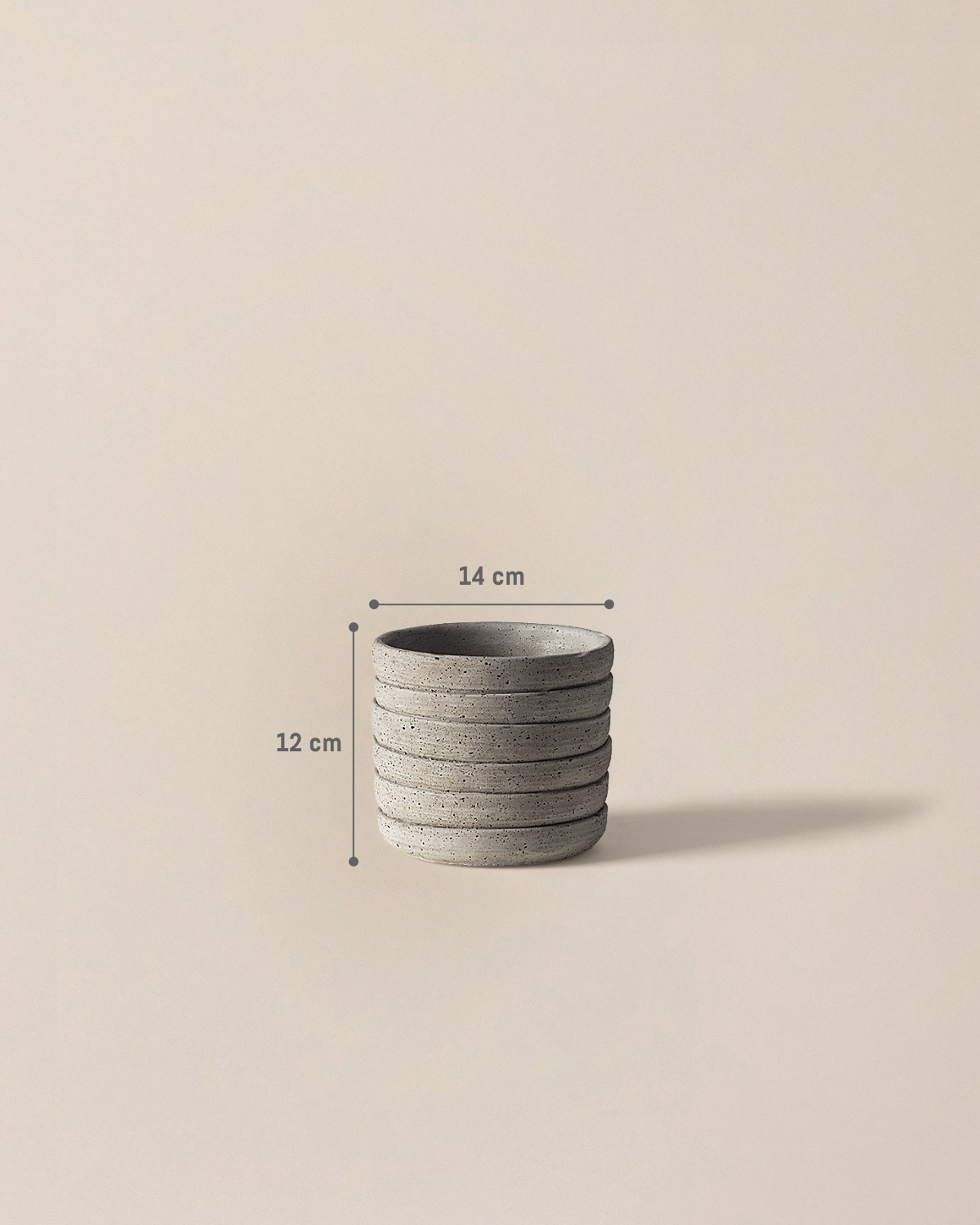 Durable Cement Planter - Modern Minimalist Soft Grey Finish