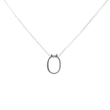 Sterling Silver 3D Letter O Initial Pendant Necklace