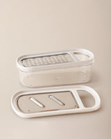 2-Piece Kitchen Grater Set - Handheld Food Shredder - Soft Ecru