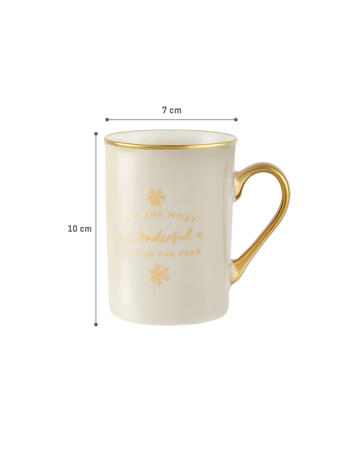 Elegantní bílý a zlatý keramický hrnek na kávu - objem 280 ml