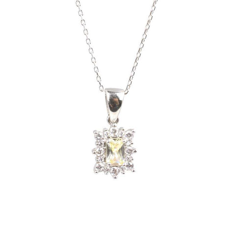 Premium Sterling Silver Citrine Stone Necklace