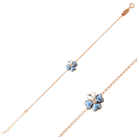 Sparkling Clover Charm Bracelet - Fortuna Luck & Fortune