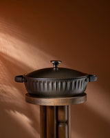 Freya 28 cm Brown Cooking Pot with Lid, Large Capacity Stockpot