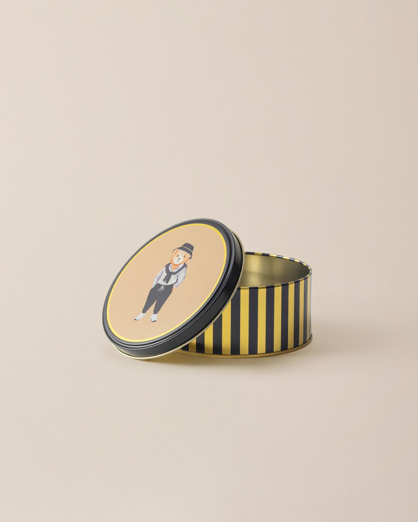 Small Round Metal Storage Box - Decorative Home Organizer