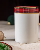 Reve Terra Ceramic Coffee Mug, White and Red, 280ml Capacity