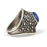 925 Sterling Silver Lapis Lazuli Ornate Statement Ring