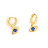 Premium 925 Sterling Silver Eye Motif Hoop Earrings