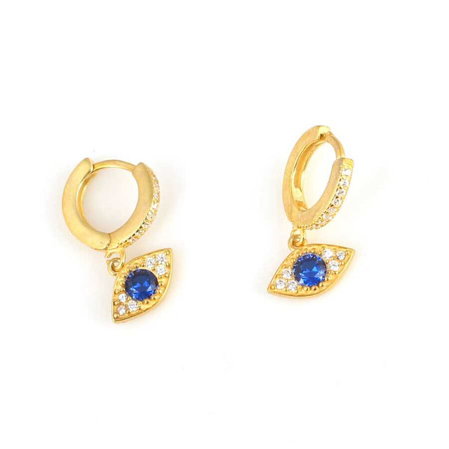 Premium 925 Sterling Silver Eye Motif Hoop Earrings