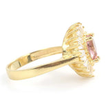 925 Sterling Silver Zultanite Teardrop Ring with Baguette Accents