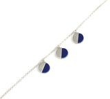 Sterling Silver Lapis Lazuli Dangle Bracelet - Elegant Gemstone