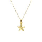 Collar con colgante pequeño de estrella de mar en plata de ley - Encanto delicado del océano