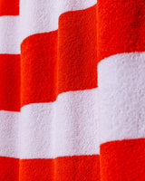 100% Cotton Beach Towel - Vibrant White & Orange Stripe