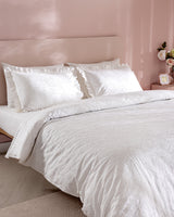100% Cotton King Size Duvet Cover Set - Aulne Embroidered Design