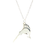 Sterling Silver Swordfish Charm Pendant Necklace - Ocean Inspired