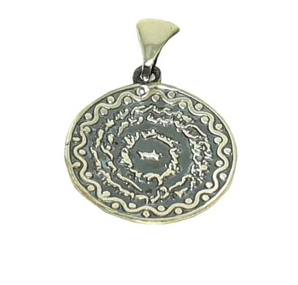 925 Sterling Silver Round Seal of Solomon Pendant - Spiritual