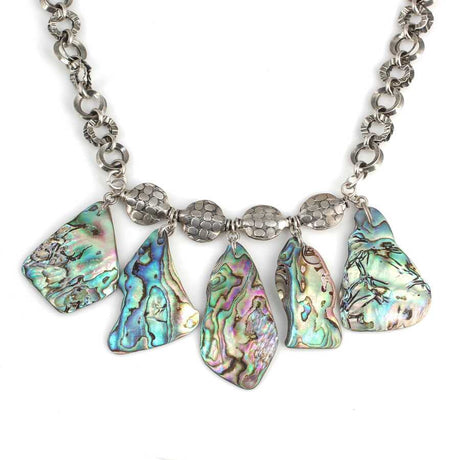925 Sterling Silver Opal Necklace - Dark-Toned Statement Design
