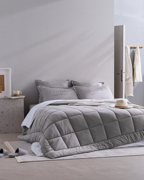 Cotton Blend Single Sleep Set - SuperSoft Light Grey Comfort