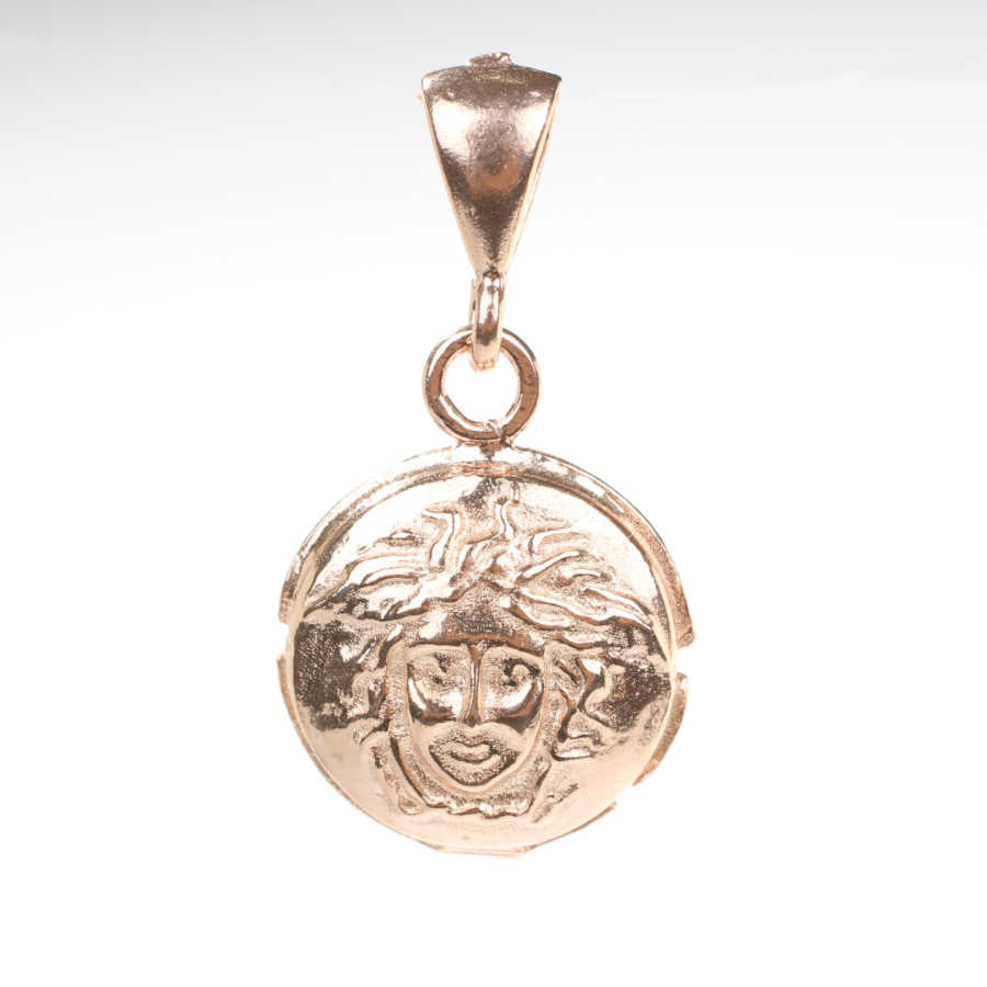 925 Sterling Silver Medusa Head Medallion Pendant - Mythic Design