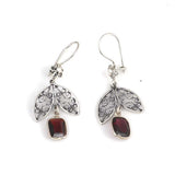 Handcrafted Sterling Silver Garnet Filigree Drop Earrings