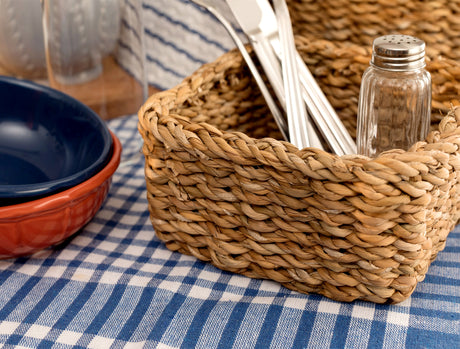 Small Handwoven Rattan Storage Basket for Home Organization