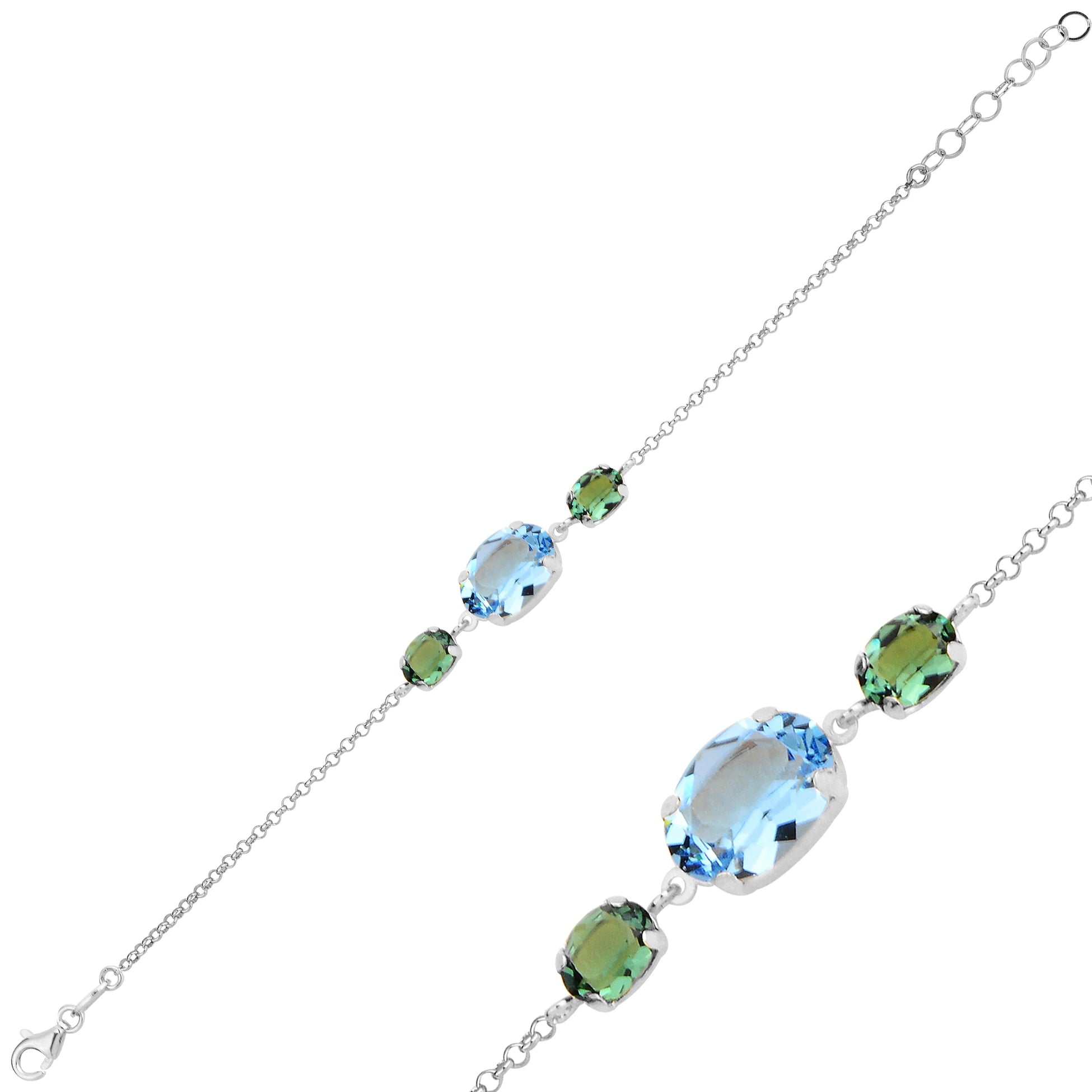 Oval Cut Crystal Bracelet - Dazzling Elongated Link Design