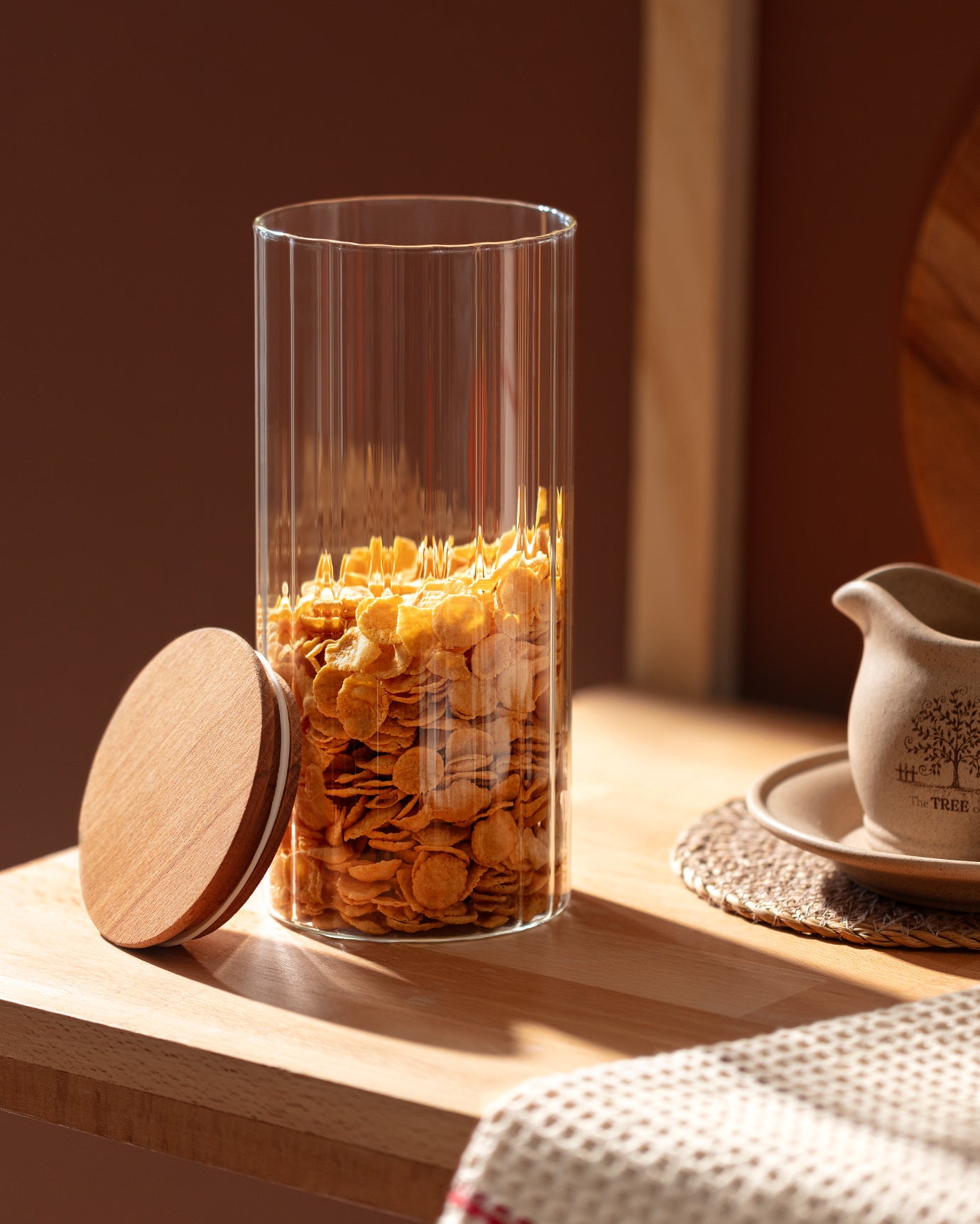 1500ML Large Glass Food Storage Jar - Cylindrical Airtight Container