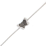 Dainty 925 Sterling Silver Butterfly Bracelet with Zircon Stones