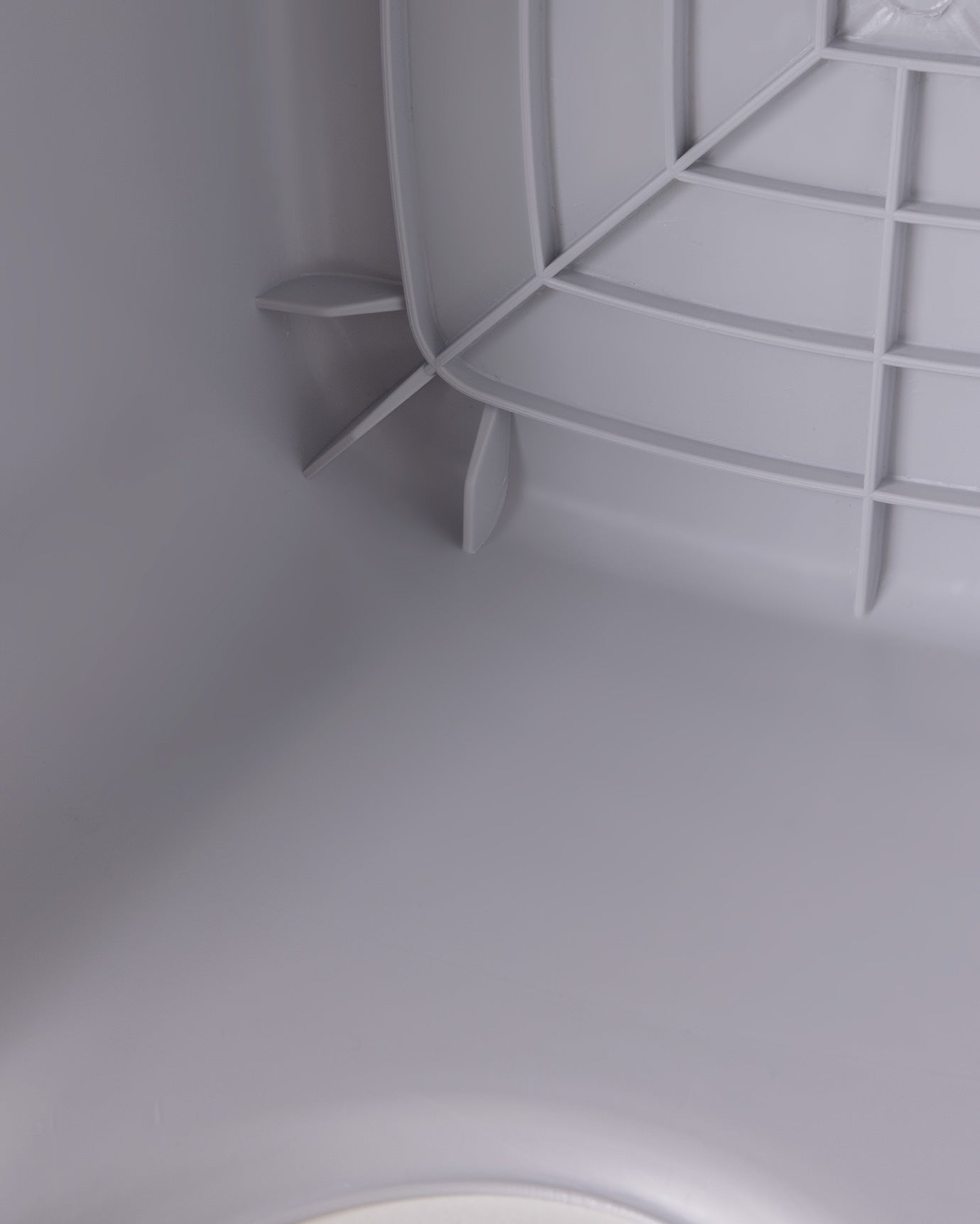 Compact & Durable Soft Grey Plastic Stool - Modern Home Essential