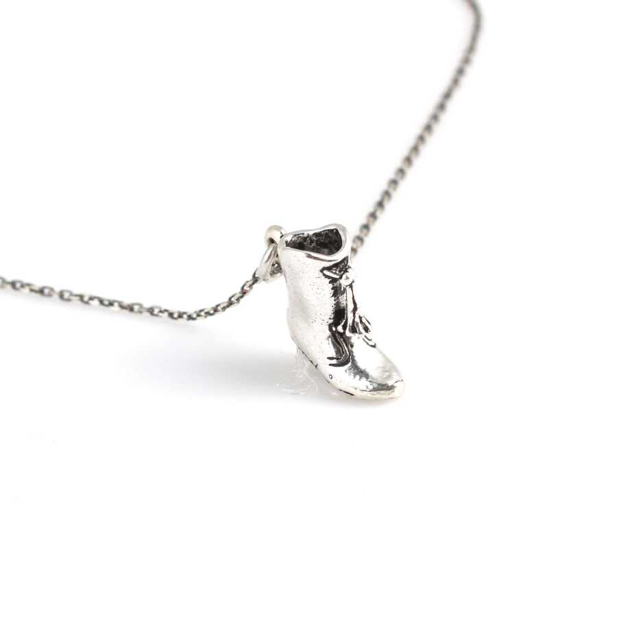 925 Sterling Silver Boot Pendant Necklace - Playful Charm