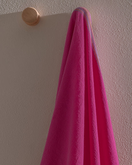 100% Cotton Double Face Turkish Bath & Beach Towel - Dark Pink