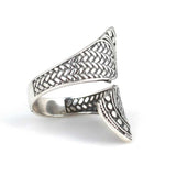 925 Sterling Silver Adjustable Ring - Detailed Cast Design