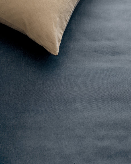 Twin 100% Cotton Ranforce Flat Sheet - Dark Blue