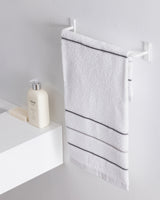 Cotton Blend Face Towel - Bourrache Pattern, White & Grey