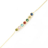 925 Sterling Silver 7-Row Rainbow Zircon 'River of Gems' Bracelet