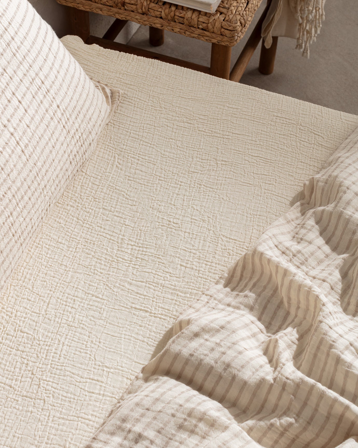 100% Cotton Muslin Double Duvet Cover Set - Yarn-Dyed Agnes