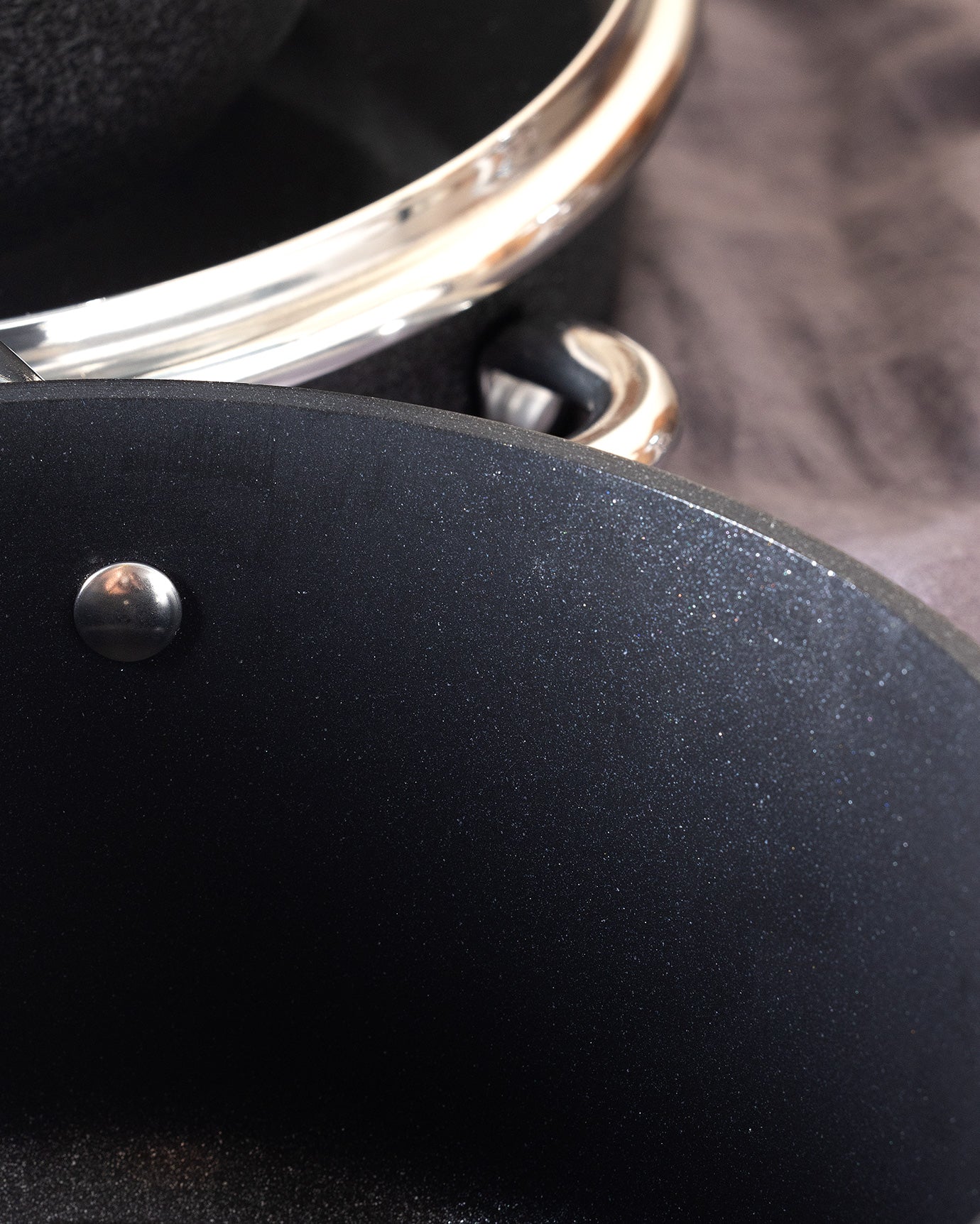 Titanium 7-Piece Nonstick Cookware Set, Black Pots and Pans