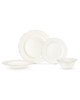 Elegant New Bone Porcelain 6-Person Dinner Set - Gold Trim