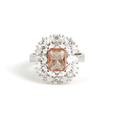 Sterling Silver Zultanite & Zircon Cluster Ring - Rectangular Design