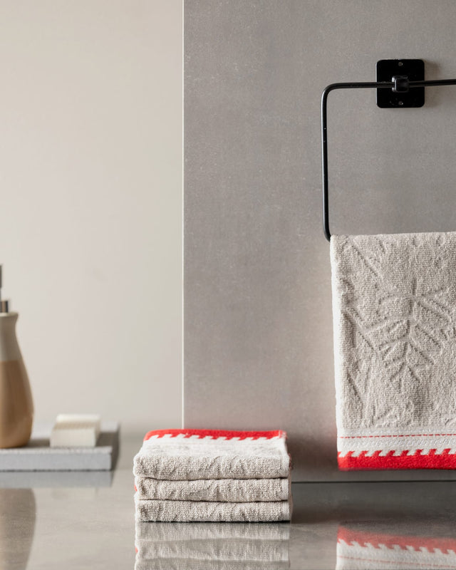 Perle 4-Pack 100% Cotton Hand Towel Set - Ultra Soft & Absorbent
