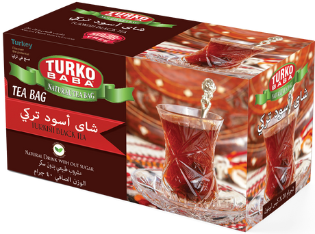 TURKOBABA Premium Turkish Black Tea Bags - 20 Count