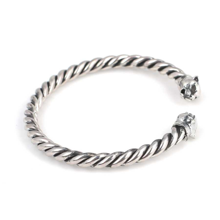 Premium 925 Sterling Silver Panther Head Men's Bracelet