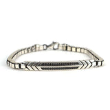 Premium 925 Sterling Silver Onyx Detailed Bracelet
