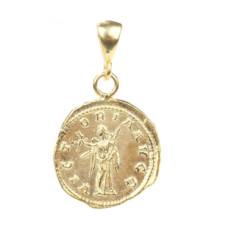 Premium 925 Sterling Silver Ancient Roman Caesar Medallion Pendant